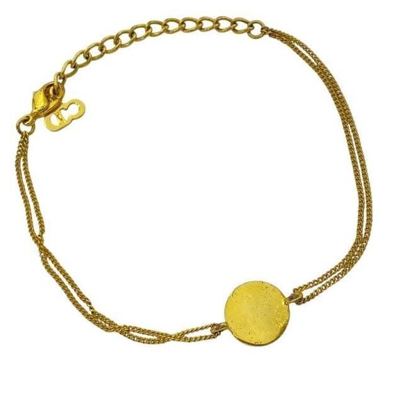 Christian DIOR Bracelet Bangle Accessories Jewelry Small Logo GP Gold - Picture 2 of 8